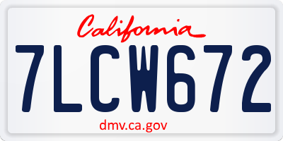CA license plate 7LCW672