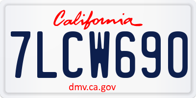 CA license plate 7LCW690