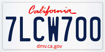 CA license plate 7LCW700