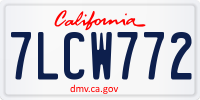 CA license plate 7LCW772