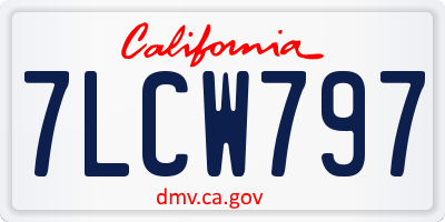 CA license plate 7LCW797