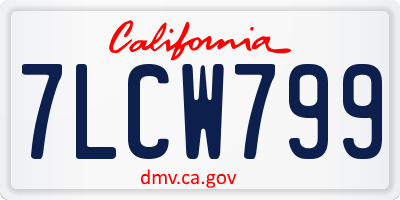 CA license plate 7LCW799