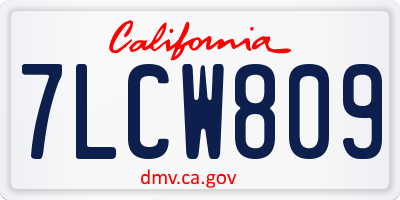 CA license plate 7LCW809