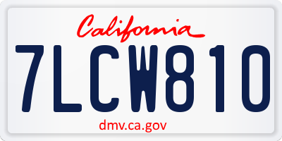 CA license plate 7LCW810
