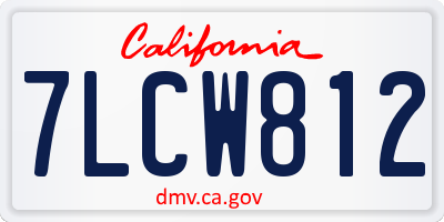 CA license plate 7LCW812