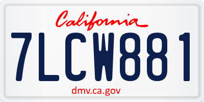 CA license plate 7LCW881
