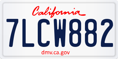 CA license plate 7LCW882