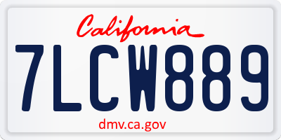 CA license plate 7LCW889
