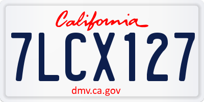 CA license plate 7LCX127