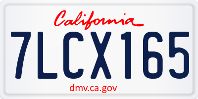 CA license plate 7LCX165