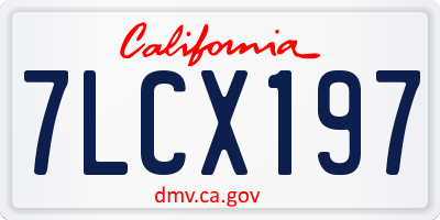 CA license plate 7LCX197