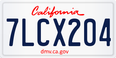 CA license plate 7LCX204