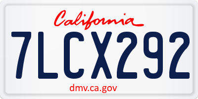 CA license plate 7LCX292