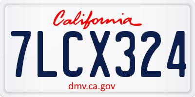 CA license plate 7LCX324