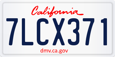 CA license plate 7LCX371