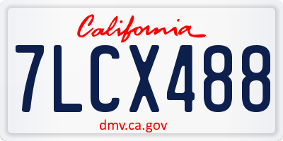 CA license plate 7LCX488