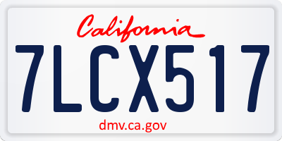 CA license plate 7LCX517