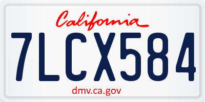 CA license plate 7LCX584