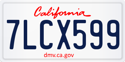 CA license plate 7LCX599