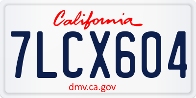 CA license plate 7LCX604