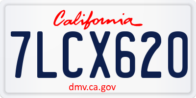 CA license plate 7LCX620