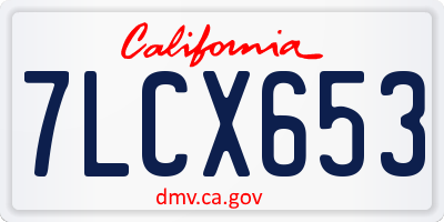CA license plate 7LCX653