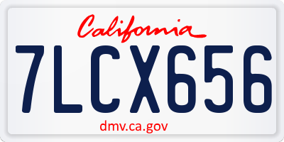 CA license plate 7LCX656