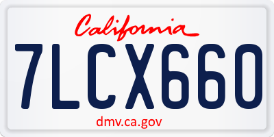 CA license plate 7LCX660