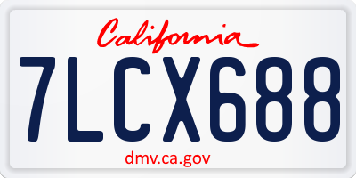 CA license plate 7LCX688