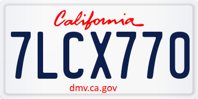 CA license plate 7LCX770