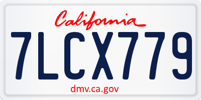CA license plate 7LCX779