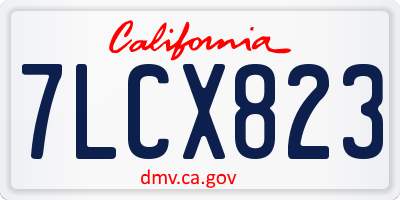 CA license plate 7LCX823