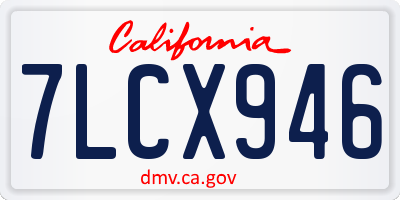 CA license plate 7LCX946