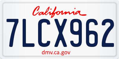 CA license plate 7LCX962