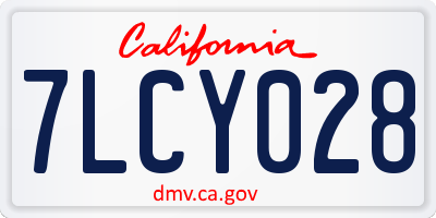 CA license plate 7LCY028