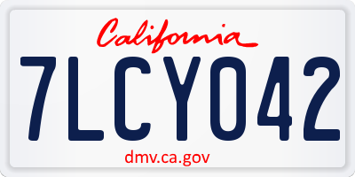CA license plate 7LCY042