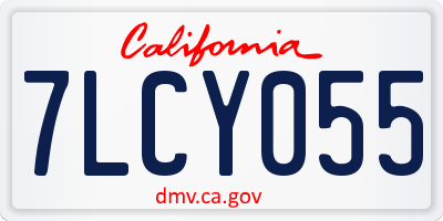 CA license plate 7LCY055