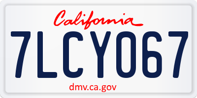 CA license plate 7LCY067