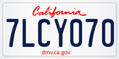 CA license plate 7LCY070