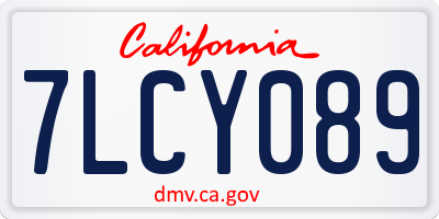 CA license plate 7LCY089