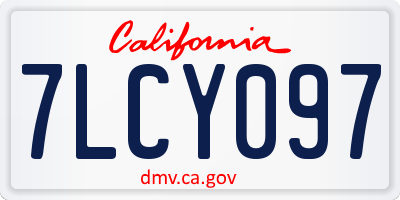 CA license plate 7LCY097