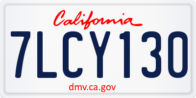 CA license plate 7LCY130