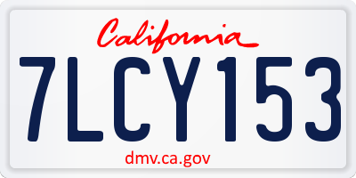 CA license plate 7LCY153