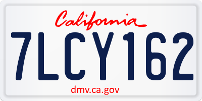 CA license plate 7LCY162