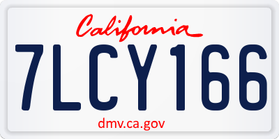 CA license plate 7LCY166