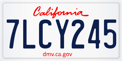 CA license plate 7LCY245