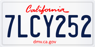 CA license plate 7LCY252