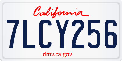 CA license plate 7LCY256