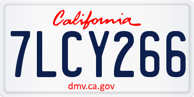CA license plate 7LCY266