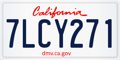 CA license plate 7LCY271